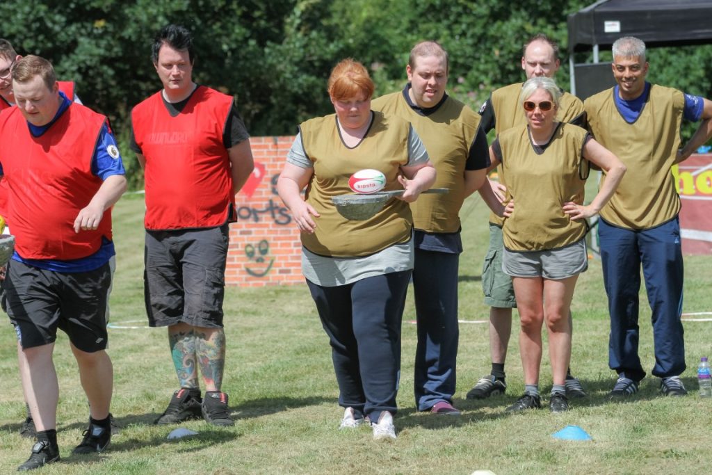 Team participating in outdoor race