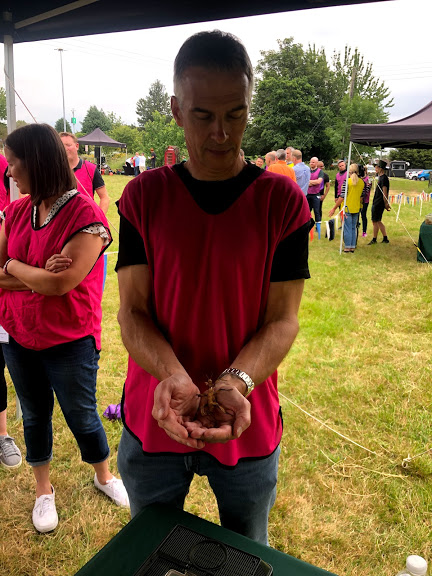 Man holding a tarantula