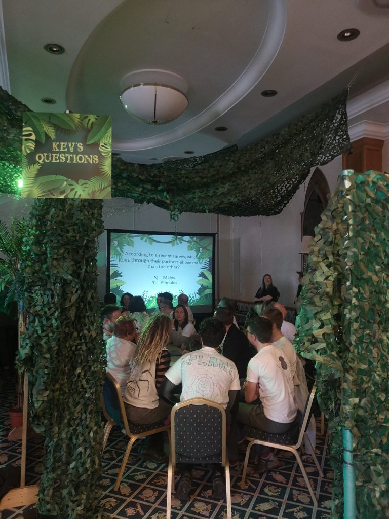Jungle themed room and a quiz