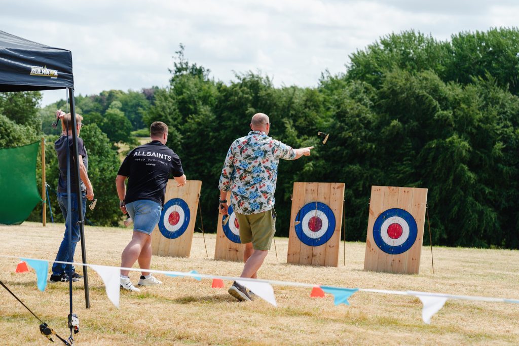 Axe throwing team-building